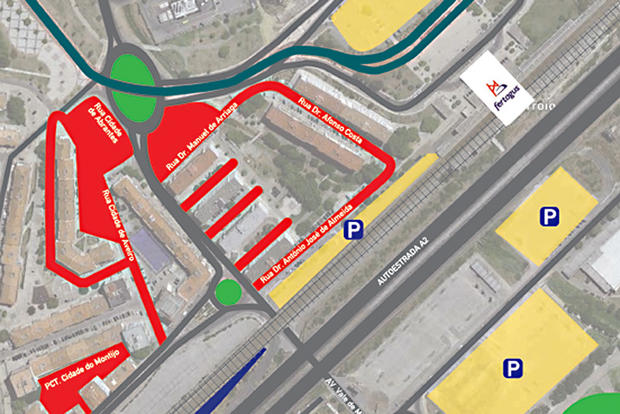 mapa estacionamento em corroios