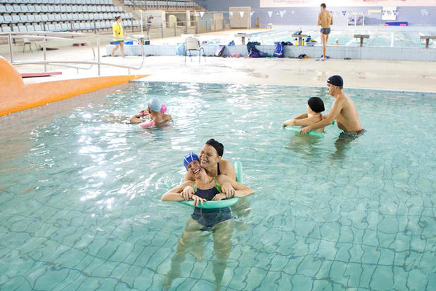 Atividade na piscina