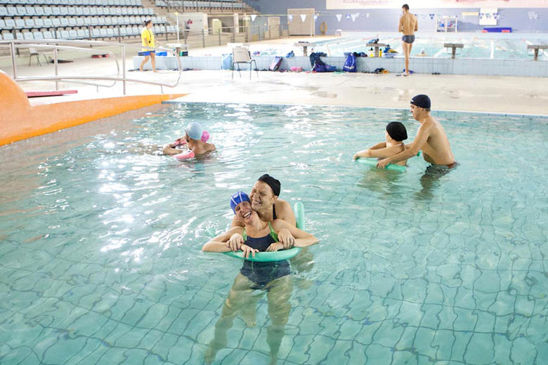 Atividade na piscina